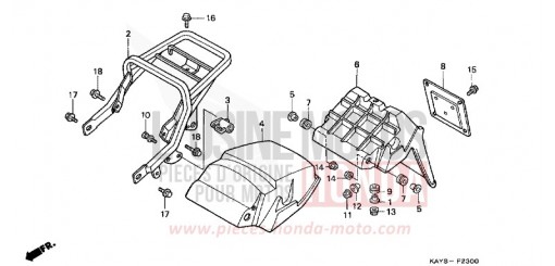 GARDE-BOUE ARRIERE NX125S de 1995
